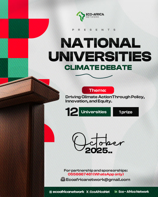 Ajude a Eco-Africa Network a acolher o debate sobre o clima nas universidades nacionais do Gana em 2025